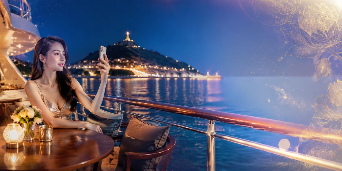Thành viên VIP tại Vũng Tàu thưởng thức cà phê và kiểm tra phần thưởng trên ứng dụng 5w1h